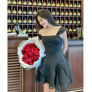 H2STORE - ĐẦM NGẮN DÁNG LỆCH VAI SANG TRỌNG - H205184