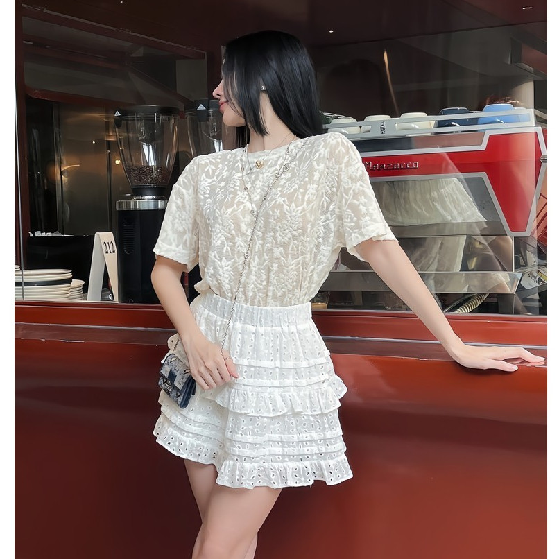H2STORE - CHÂN VÁY NGẮN REN TẦNG TRẺ TRUNG - H05608