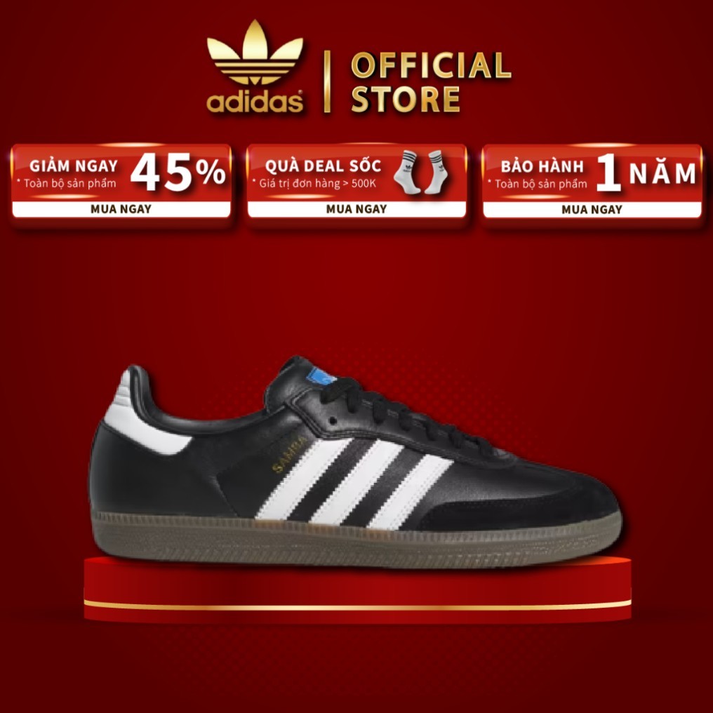 [ CHÍNH HÃNG ] Giày Adidas Samba OG 'Black Gum' B75807 ♡