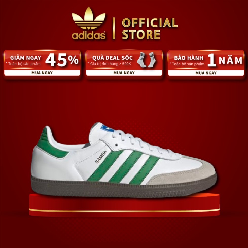 [ CHÍNH HÃNG ] Giày Adidas Samba OG ‘Footwear White Green’ IG1024 ♡