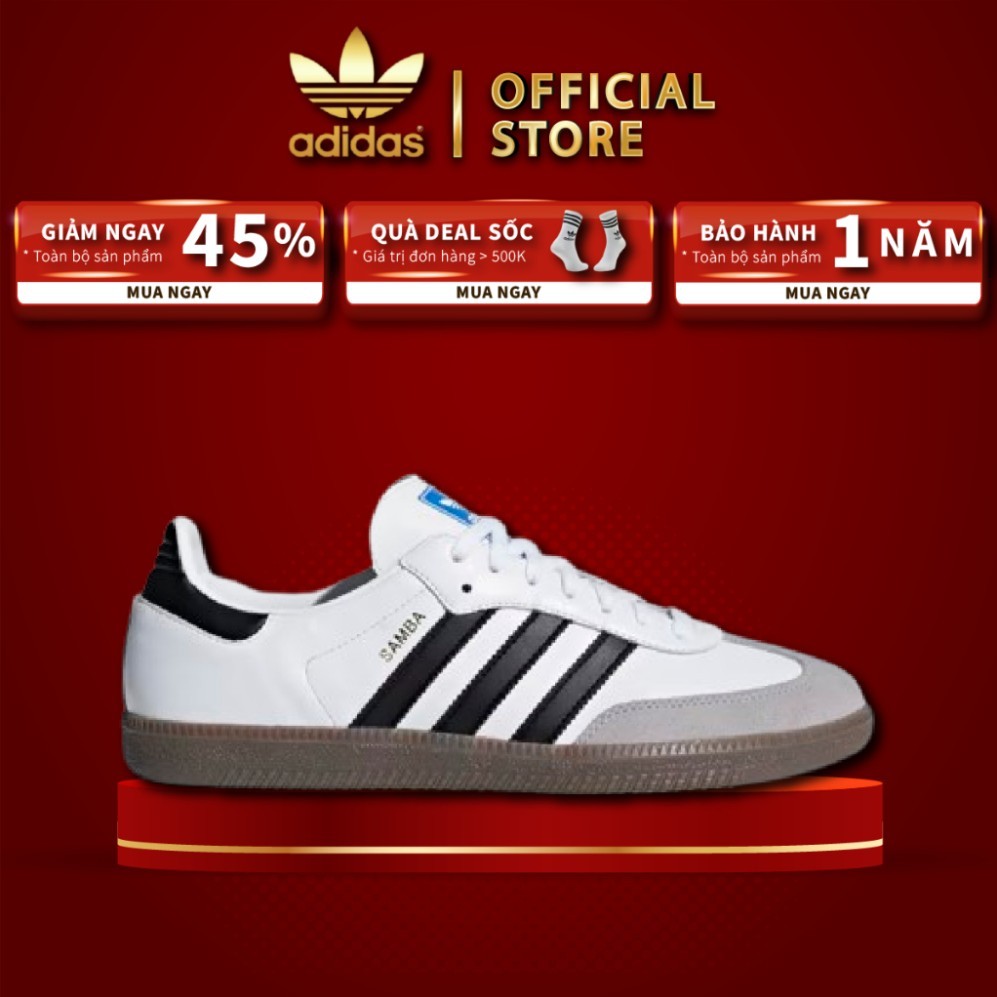 [ CHÍNH HÃNG ] Giày Adidas Samba OG ‘White Black Gum’ B75806 ♡