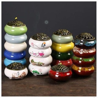 [Mua lư xông Tặng hồ Tấm lót đáy] Lư xông trầm hương đỉnh đốt nhang gốm sứ  ..