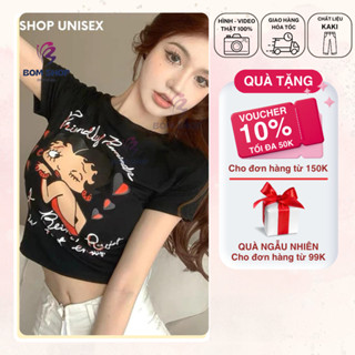 Áo Croptop Nữ REMINDER Cổ Tròn Tay Ngắn Chất Thun Borip