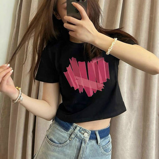 Áo Croptop Tim Đỏ Ôm Body Chất Thun Borip