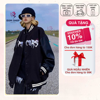 Áo Khoác Varsity Jacket Bomber Bóng Chày Nam Nữ Unisex