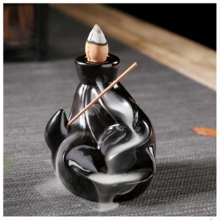 Thác Khói Đốt Nụ Trầm Hương Khói Ngược Mini Để Bàn Phong Thuỷ Lư Xông Đốt Nhang Đồ Thờ  ..
