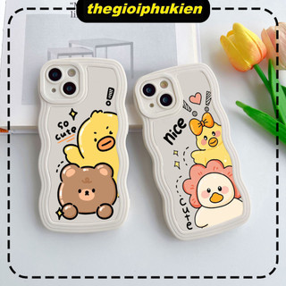 Ốp lưng iphone viền gợn sóng Vịt cute dành cho ip 6/7/8/plus/x/xr/xs/11/12/13/14/15/pro max - sm2010