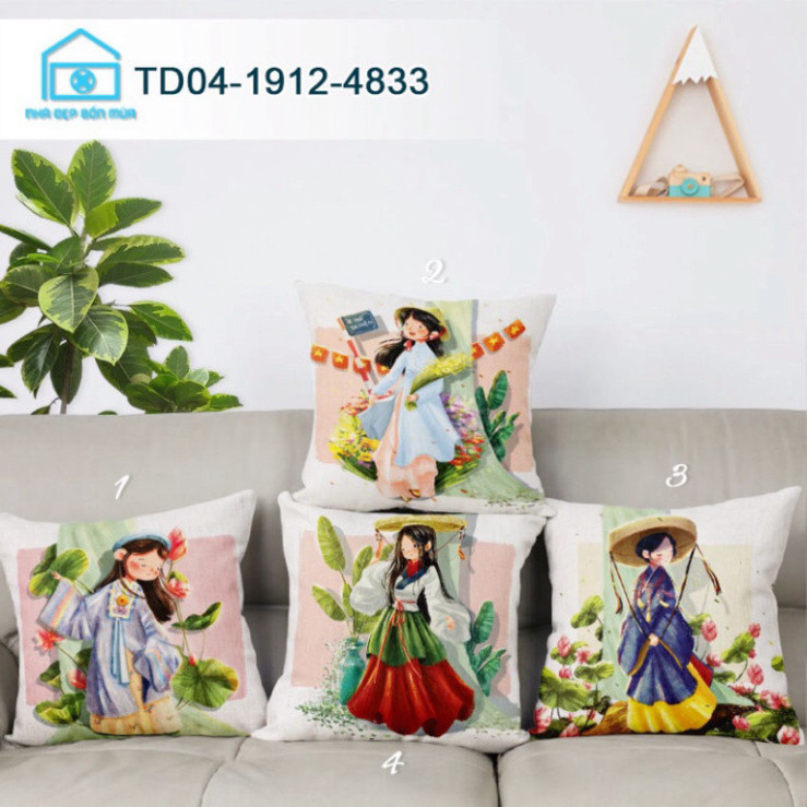 Gia Huy Decord Vỏ gối Trang Trí Tết, Gối Tựa Sofa, Gối Trang Trí Năm Mới 2025 loai cao cấp