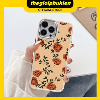 Ốp lưng iphone cạnh vuông camera bạc Hoa hồng sang trọng 6/6s/7/8/x/xr/xs/11/12/13/14/15/16/pro/max/plus/promax - sg2000