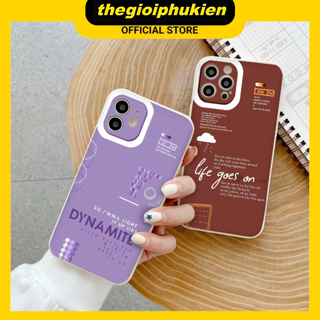 Ốp iphone - Ốp lưng iphone cạnh vuông Bangtan lyrics dành cho ip 6 đến 16promax - ng285