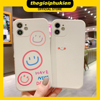 Ốp lưng iphone cạnh vuông Have nice day mặt cười dành cho iphone 6 đến 16promax - E217
