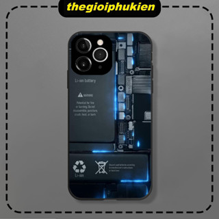 Ốp lưng iphone mặt kính hình pin điện thoại dành cho ip 6/7/8/plus/x/xr/xs/11/12/13/14/pro max - k529