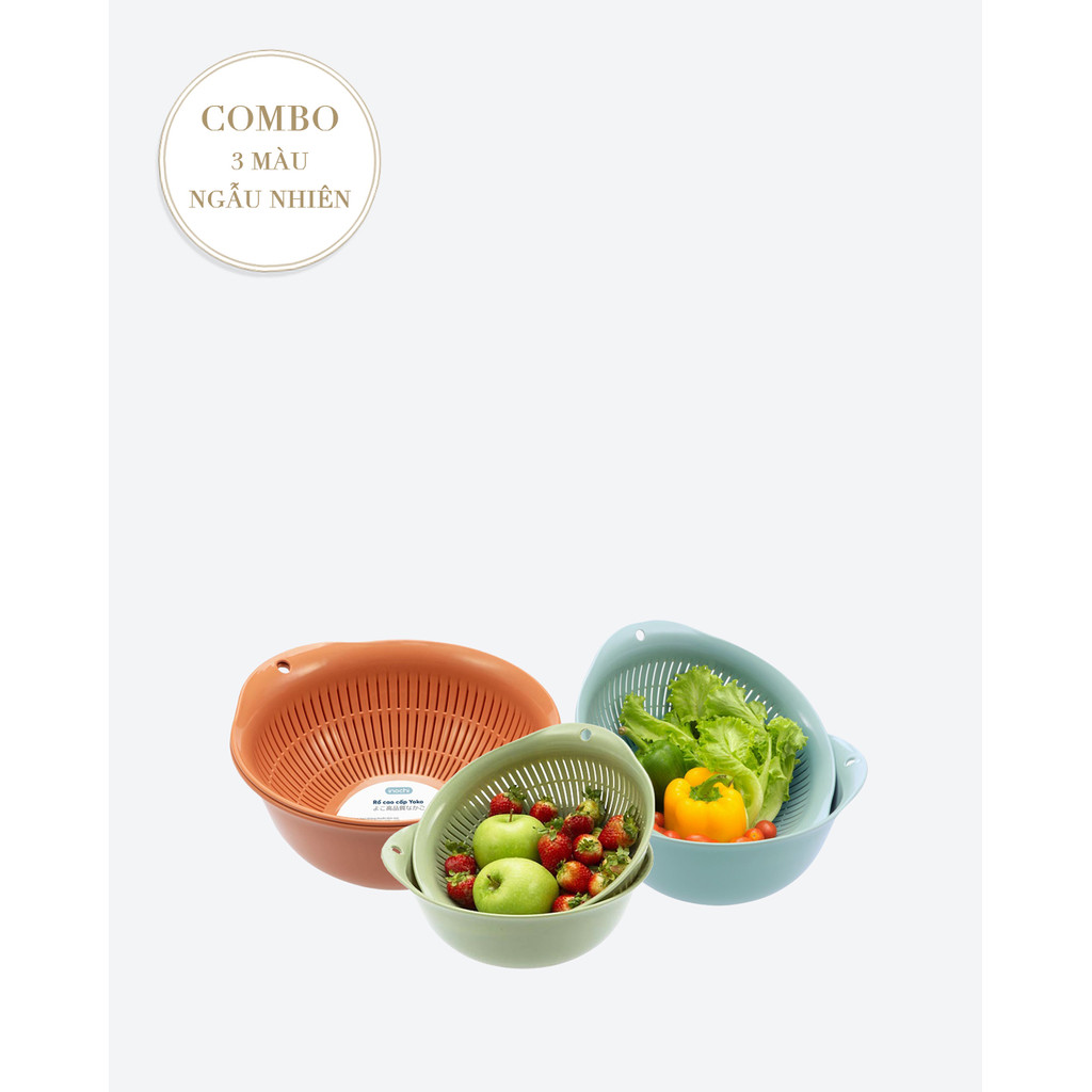 Combo 3 Bộ Thau Rổ Cao Cấp Yoko