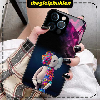 Ốp lưng iphone mặt kính Bear cầu vồng dành cho ip 6/7/8/plus/x/xr/xs/11/12/13/14/pro max - k538