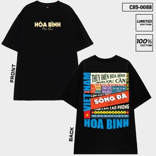 Áo Thun In Địa Danh Tỉnh Hòa Bình City89 Local Brand Màu Đen Trắng