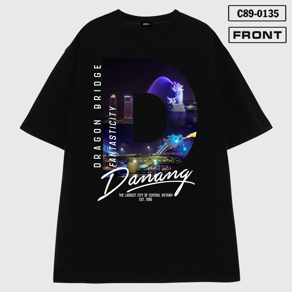 Áo Thun Unisex Dragon Bridge Da Nang Thiết Kế Lồng Ghép Vào Chữ D Từ Local Brand CITY89
