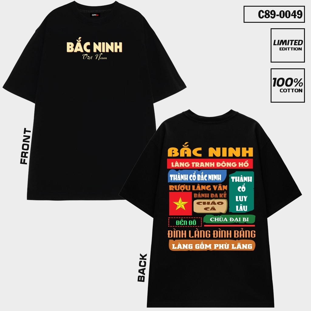 Áo Thun Tỉnh Bắc Ninh Việt Nam - BST áo 63 tỉnh thành local brand CITY89