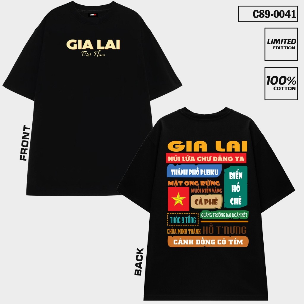 Áo Thun Tỉnh Gia Lai - BST Áo 63 tỉnh thành Việt Nam từ Local Brand CITY89