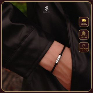  Vòng đeo tay unisex charm bạc S925 khắc Lục tự đại minh chú - bình an và may mắn - SOLEIL 