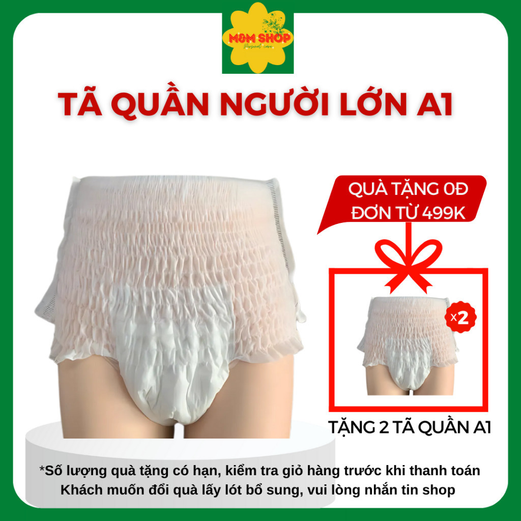 [Dùng thử] 1 Miếng Tã quần người lớn A1 size M/L/XL siêu thấm hút, chống tràn, siêu tiết kiệm