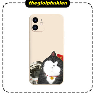 Ốp lưng cạnh vuông bảo vệ camera mèo chán nản for iphone 6/8/7/plus/x/xr/xsmax/11/12/13/14 pro max - e6391