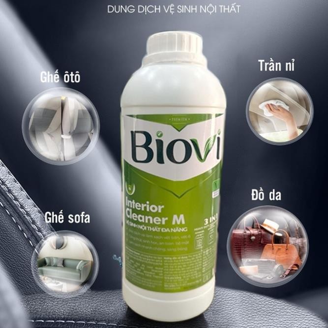 Xịt Vệ Sinh Nội Ngoại Thất Ô Tô BIOVI 500ml Chính Hãng, Tặng Kèm Khăn Lau