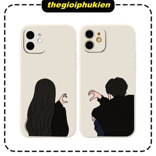 Ốp lưng mềm cặp đôi dễ thương đẹp cho iPhone 14 13 12 11 Pro Max SE2020 X XR XS 8 7 ip 6S 6Plus kute - e6510