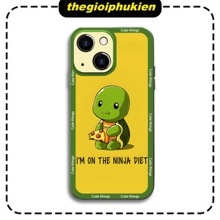 Ốp lưng mềm viền vuông khủng long cute for iPhone 13 12 11 Pro Max SE 2020 X XR XS ip 8 7 6 - ng687