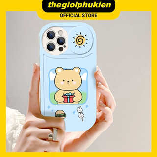 Ốp lưng iphone nắp trượt che camera bé gấu nâu dành cho ip 6/6s/7/8/x/xr/xs/11/12/13/14/pro/max/plus/promax - sc2009