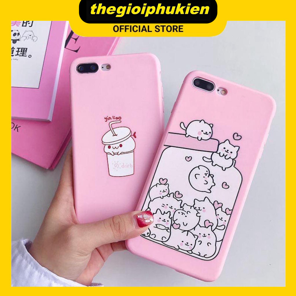 ỐP LƯNG MÈO BÌNH SỮA - ỐP IPHONE DẺO - a128