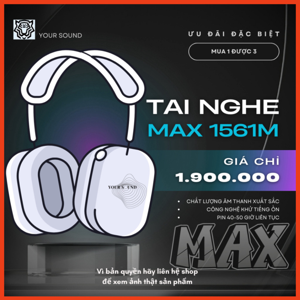HeadPhones Chụp Tai Bluetooth Chính Hãng Hổ Vằn, Âm Thanh Không Gian, Pin 50h, Chống Ồn 50DB - Kết N