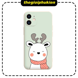 ỐP IPHONE cạnh vuông tuần lộc mũm mĩm ip 7 8 Plus 6 6s Plus 11 13 12 14 Pro MAX XR X XS MAX - e7039