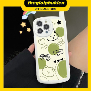 Ốp lưng iphone hình điện thoại gấu happy xanh 6/6s/7/8/x/xr/xs/11/12/13/14/pro/max/plus/promax - sb2037