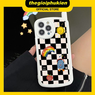 Ốp lưng iphone hình điện thoại caro cầu vồng 6/6s/7/8/x/xr/xs/11/12/13/14/pro/max/plus/promax - sb2038