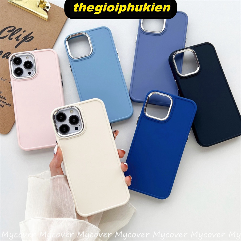Ốp lưng iphone cạnh vuông camera bạc 6/6s/7/8/x/xr/xs/11/12/13/14/15/16/pro/max/plus/promax - sg196