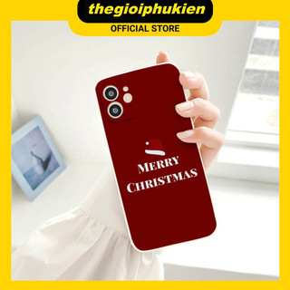 Ốp iphone - Ốp lưng iphone cạnh vuông bảo vệ camera merry christmas đơn giản dành cho ip 6 đến 16promax - ng459