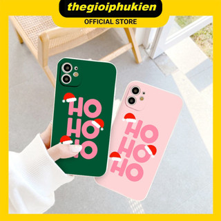 Ốp lưng iphone cạnh vuông bảo vệ camera Noel hohoho dành cho ip 6 đến 17romax - ng452