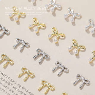 Charm nail, charm nơ đính đá, linh phụ kiện tô điểm móng tay 2100 bạc lẻ chiếc