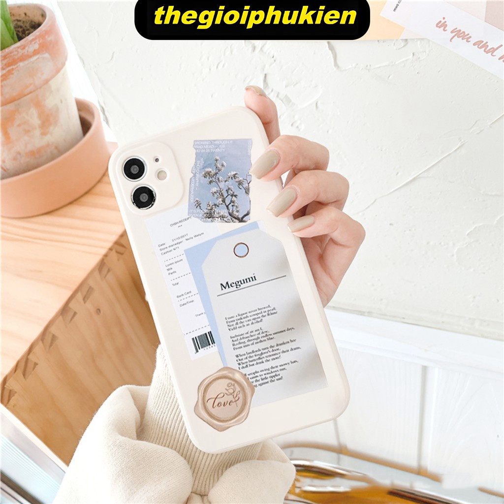 Ốp lưng iphone cạnh vuông Thiệp Megumi dành cho iphone 6 đến 16promax - E135