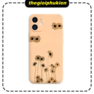 Ốp điện thoại iphone tpu bảo vệ cam hoa cúc cam 7 8 Plus 6 6s Plus 11 13 12 14 Pro MAX XR X XS MAX - e6069