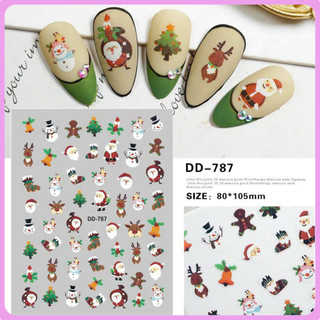  Sticker dán móng sticker nail tấm miếng dán móng tay 3D nail sticker  giáng sinh  