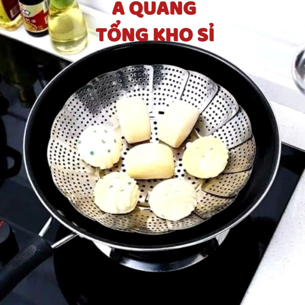 VỈ HẤP ĐỒ XÔI INOX SIZE 26,  Khay Vỉ Hấp Vỉ Rổ Hấp Tròn Inox Xếp Gọn Tiện Lợi Inox Chống Rỉ Đường Kí