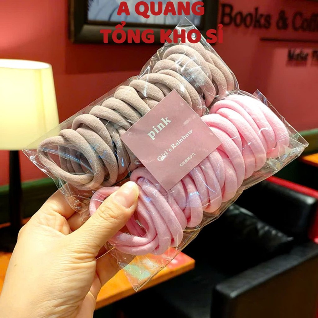 TÚI 50 DÂY BUỘC TÓC,  50 Cái / túi Hàn Quốc Đơn Giản Tóc Dây Nhiều Màu Sắc Khăn Vòng Buộc Tóc Liền M