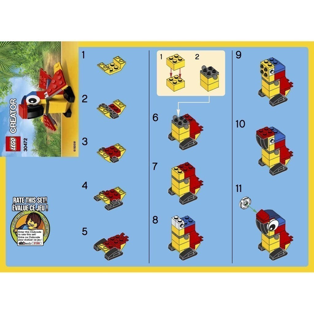 [Quà tặng không bán] LEGO Vẹt Sặc Sỡ 30472