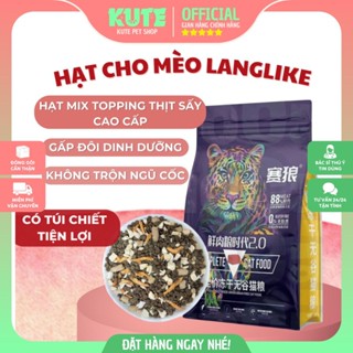 [TÚI CHIẾT 1KG CHÍNH HÃNG LANGLIKE] Hạt cho mèo LANGLIKE, thức ăn hạt mèo mix thịt sấy khô siêu đạm