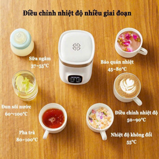 Cốc nước nóng điện 650ml, ấm đun nước mini 6 trong 1, làm nóng nhanh, điều chỉnh nhiệt độ
