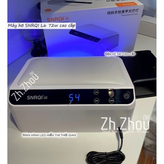 Máy hơ gel SNRQI L6 hơ 2 tay 72W 66 bóng LED/UV, máy hơ L6, Máy hơ T8 - đệm kê tay da PU