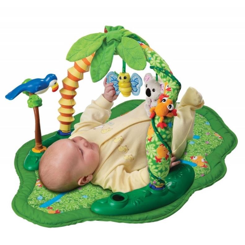 Đồ chơi thảm kệ cầu vòng & kệ khỉ leo dây 2in1 cho bé  Evenflo ExerSaucer Triple Baby Activity Cente