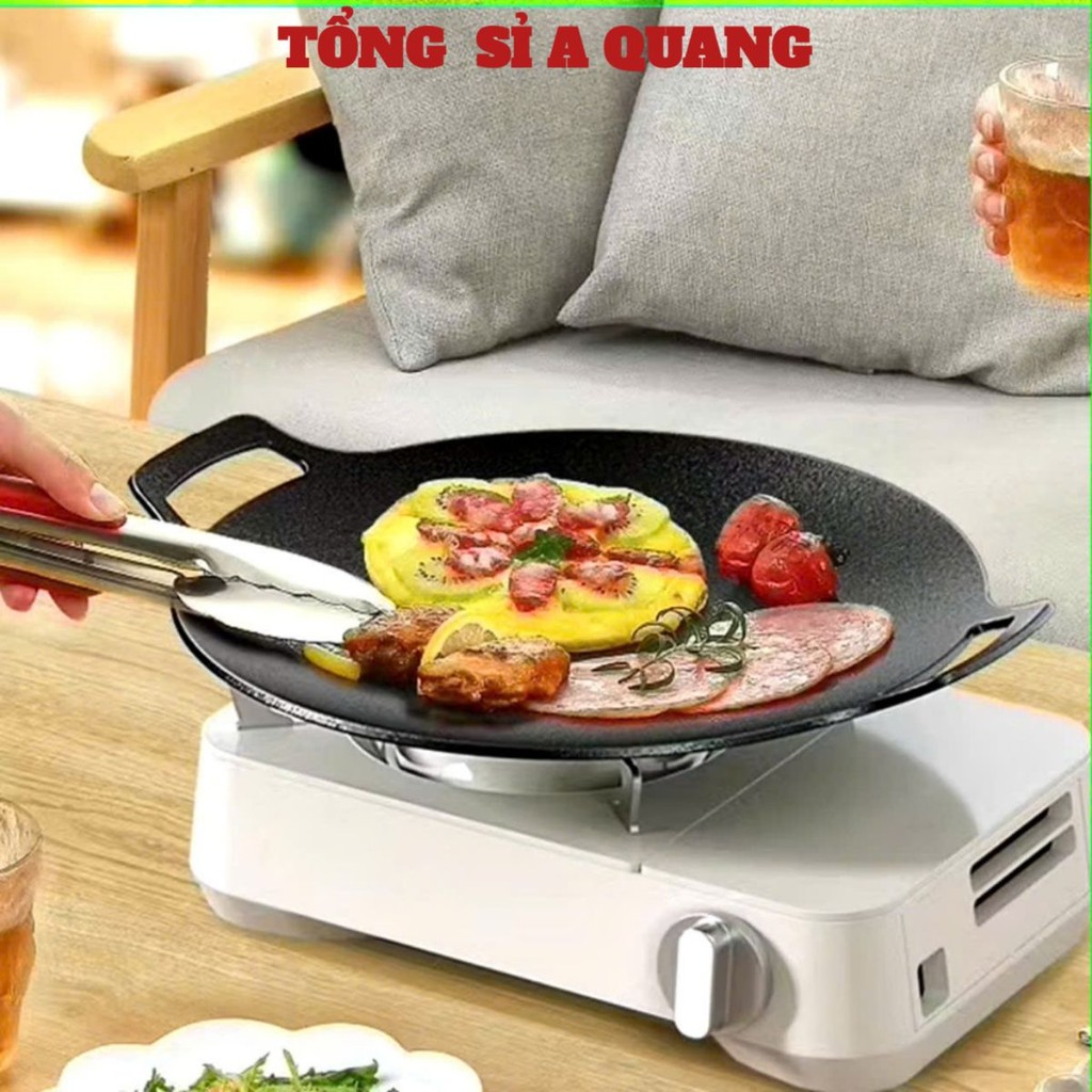 CHẢO GANG SIZE 34 , Chảo đá nướng đá chảo chống dính size 34 cm chảo đá chống dính hàn quốc chao đa 