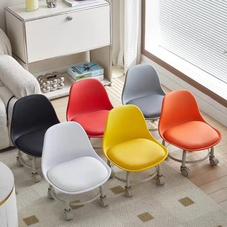 Ghế Ngồi Có Bánh Xe Không Ồn Ghế Đẩu Cho Bé Ghế Tròn Xoay Bệt Đa Năng Có Nệm Êm Tiện Dụng